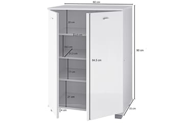 Vassell Skoskap - Hvit - Oppbevaring - Skap - Oppbevaringsskap