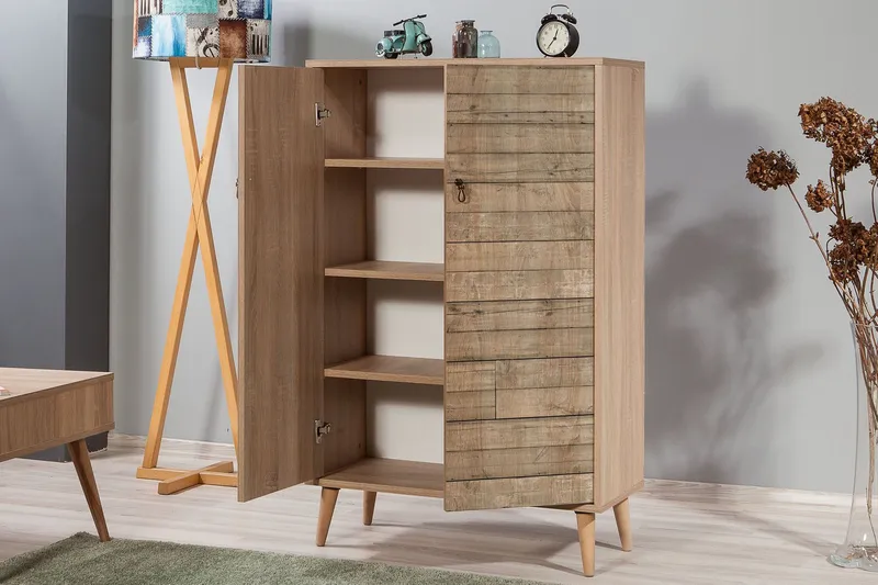 Vellavie Skap 80 cm Trepanel - Brun - Oppbevaring - Skap - Oppbevaringsskap