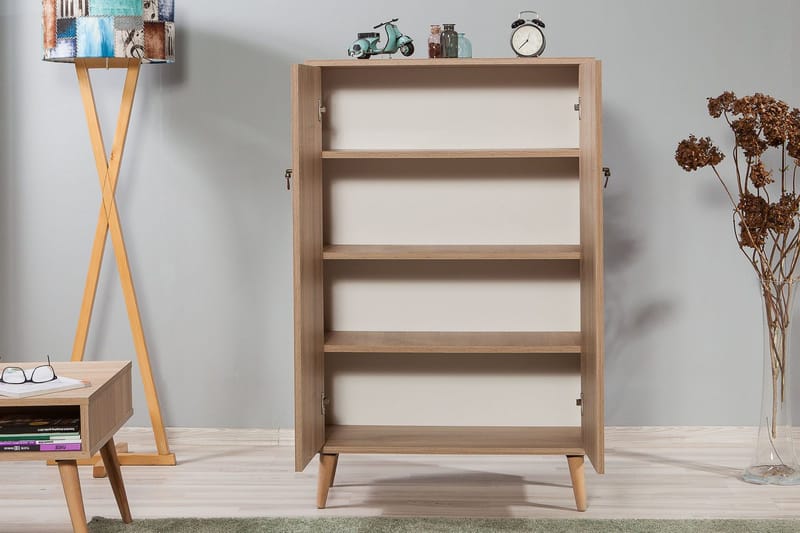 Vellavie Skap 80 cm Vintage - Brun/Rød - Oppbevaring - Skap - Oppbevaringsskap