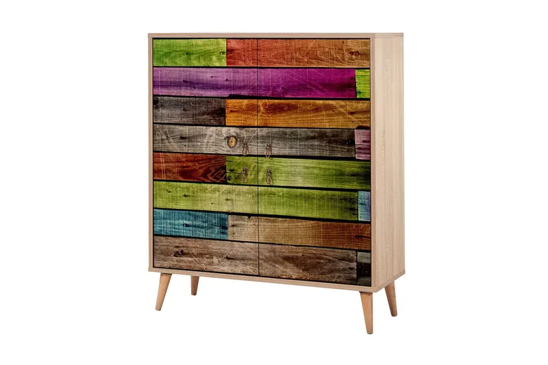 Vellavie Skap 95 cm Regnbuepanel, Flerfarget