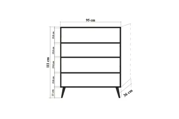 Vellavie Skap 95 cm Regnbuepanel - Flerfarget - Oppbevaring - Skap - Oppbevaringsskap
