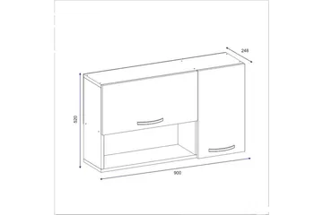 Weisenfluh Skap 90 cm - Hvit - Oppbevaring - Skap - Oppbevaringsskap