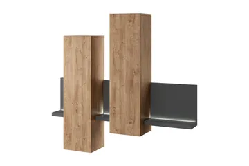 Wesley Skap - Mørkegrå / Tre - Oppbevaring - Skap - Oppbevaringsskap