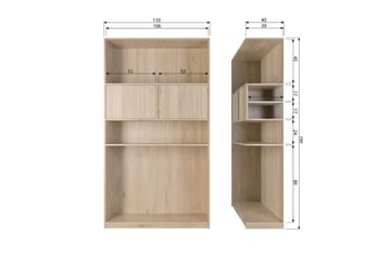 Overskap Modulær - 199x110x40 cm - Oppbevaring - Skap - Oppbevaringsskap