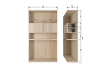 Overskap Modulær - 199x110x40 cm - Oppbevaring - Skap - Oppbevaringsskap