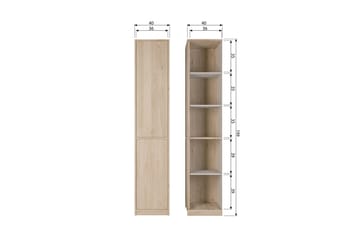 Overskap Modulær - 199x40x40 cm - Oppbevaring - Skap - Oppbevaringsskap