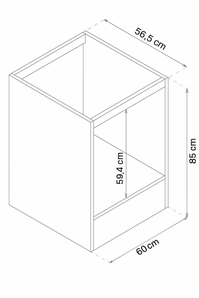 Ovnsskap for innebygd ovn Hanah Home Pika Oven (60 x 85 x 56,5 cm) Furu - Furu - Oppbevaring - Skap - Oppbevaringsskap