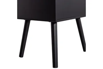 Ozzy High Nattbord 36 cm med Oppbevaring og Skuffer i Tre - Svart - Møbler - Bord - Avlastningsbord & sidobord - Sengebord & nattbord