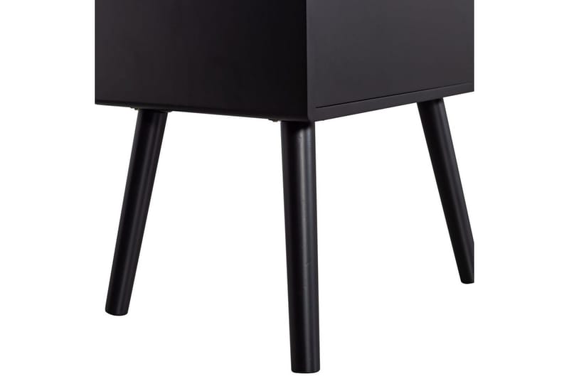 Ozzy High Nattbord 36 cm med Oppbevaring og Skuffer i Tre - Svart - Møbler - Bord - Avlastningsbord & sidobord - Sengebord & nattbord