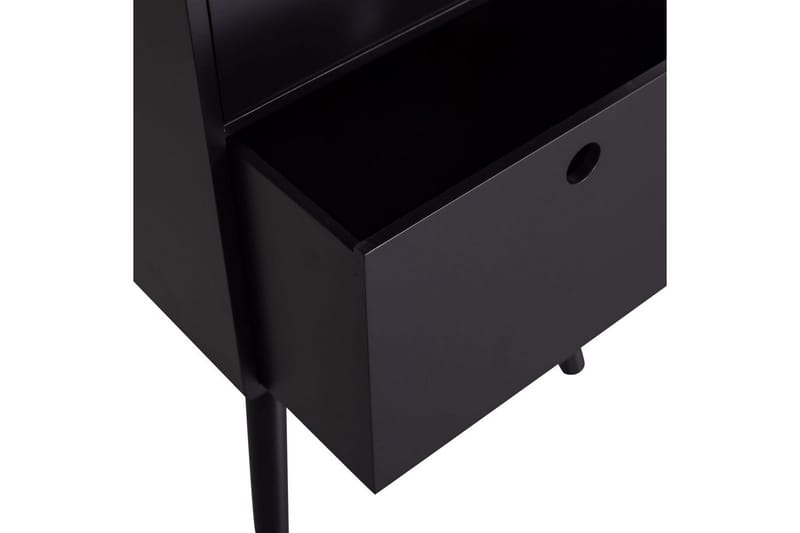 Ozzy High Nattbord 36 cm med Oppbevaring og Skuffer i Tre - Svart - Møbler - Bord - Avlastningsbord & sidobord - Sengebord & nattbord