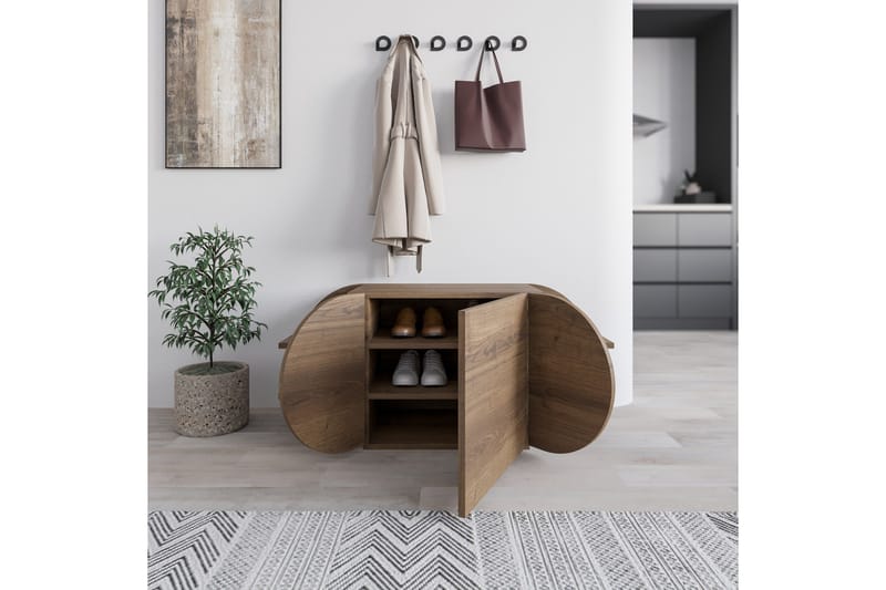 Pozy Skoskap 110 cm - Brun - Oppbevaring - Skap - Oppbevaringsskap