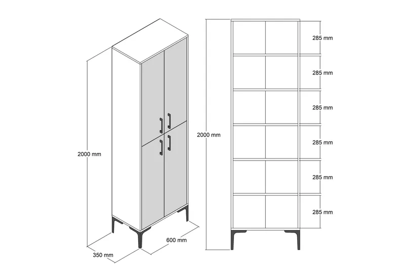 Retzow Highboard - Beige - Oppbevaring - Skap - Oppbevaringsskap