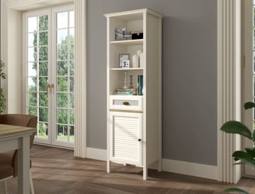 Rilena Multifunksjonsskap 60x194 cm - Krem, eik, grå - Oppbevaring - Skap - Oppbevaringsskap