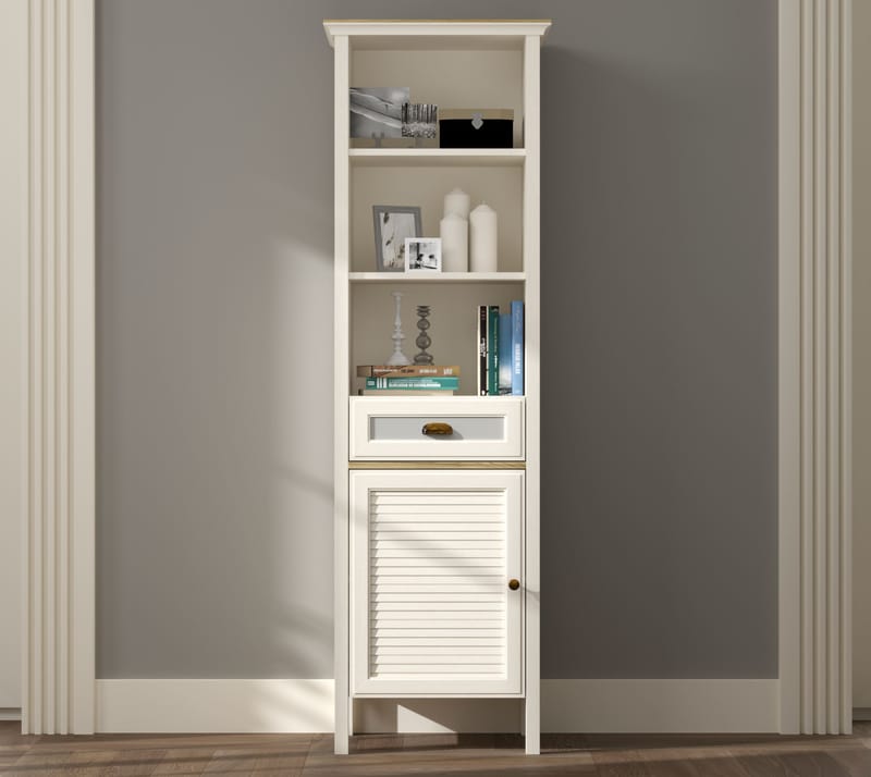 Rilena Multifunksjonsskap 60x194 cm - Krem, eik, grå - Oppbevaring - Skap - Oppbevaringsskap