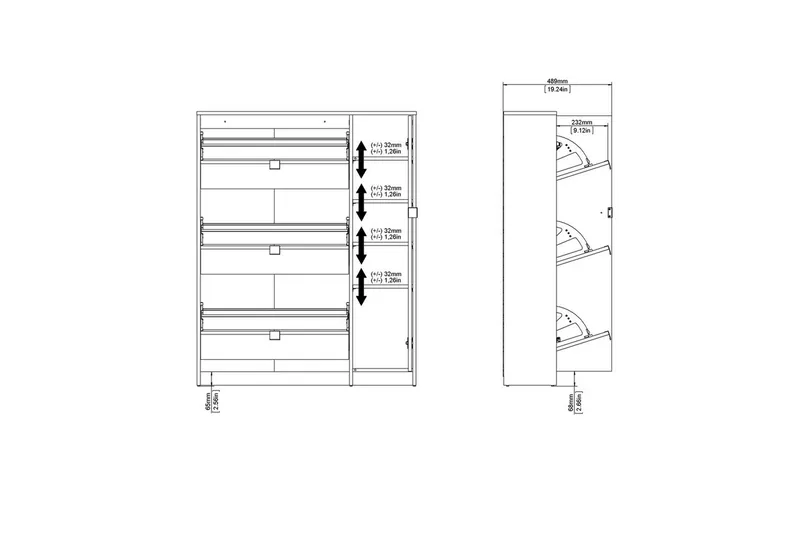 Rivornis Skoskap 98,8 cm - Natur - Oppbevaring - Skap - Oppbevaringsskap