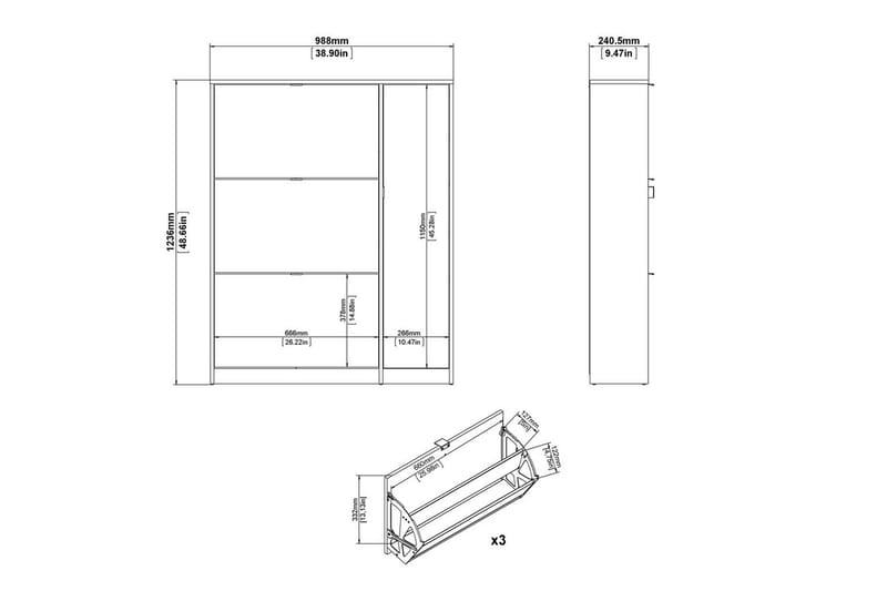Rivornis Skoskap 98,8 cm - Natur - Oppbevaring - Skap - Oppbevaringsskap