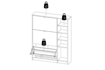 Rivornis Skoskap 98,8 cm - Natur - Oppbevaring - Skap - Oppbevaringsskap