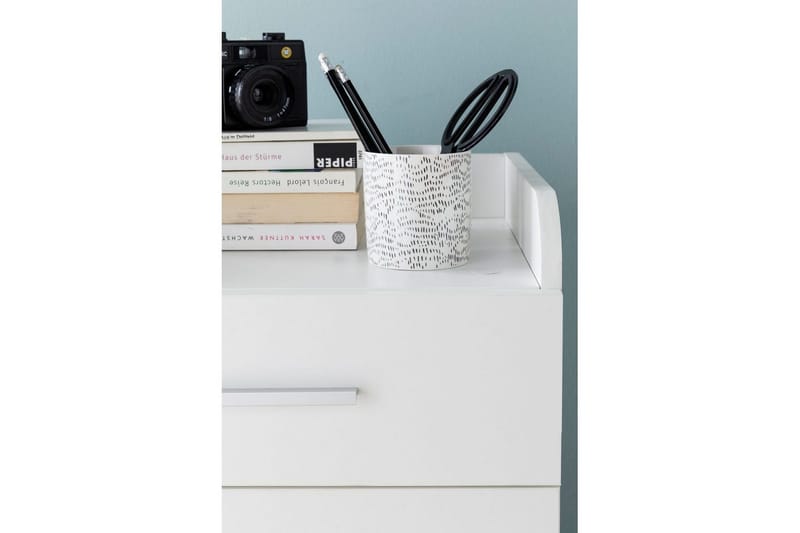 Rullecontainer Wohnling 4 skuffer med hjul, oppbevaringsbrett, foliert sponplate, moderne stil Hvit - Hvit - Oppbevaring - Oppbevaringsmøbler - Kommode - Skuffeseksjon