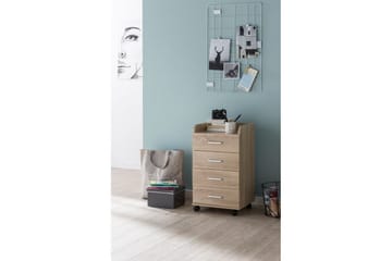 Rullecontainer Wohnling 4 skuffer med hjul, oppbevaringsbrett, foliert sponplate, moderne stil Sonoma - Sonoma - Oppbevaring - Oppbevaringsmøbler - Kommode - Skuffeseksjon