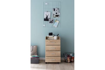 Rullecontainer Wohnling 4 skuffer med hjul, oppbevaringsbrett, foliert sponplate, moderne stil Sonoma - Sonoma - Oppbevaring - Oppbevaringsmøbler - Kommode - Skuffeseksjon