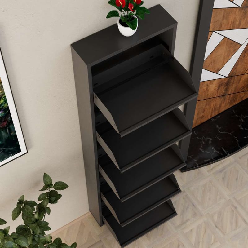 Rylanis skoskap 50x169 cm - Antrasitt - Oppbevaring - Skap - Oppbevaringsskap