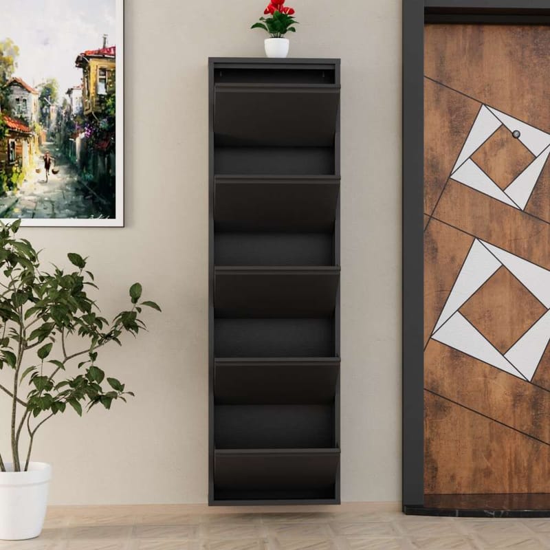 Rylanis skoskap 50x169 cm - Antrasitt - Oppbevaring - Skap - Oppbevaringsskap