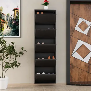 Rylanis skoskap 50x169 cm - Antrasitt - Oppbevaring - Skap - Oppbevaringsskap