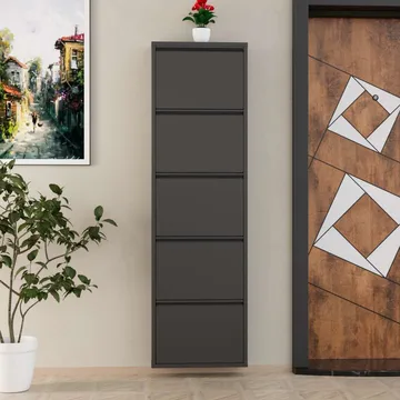 Rylanis skoskap 50x169 cm - Antrasitt - Oppbevaring - Skap - Oppbevaringsskap