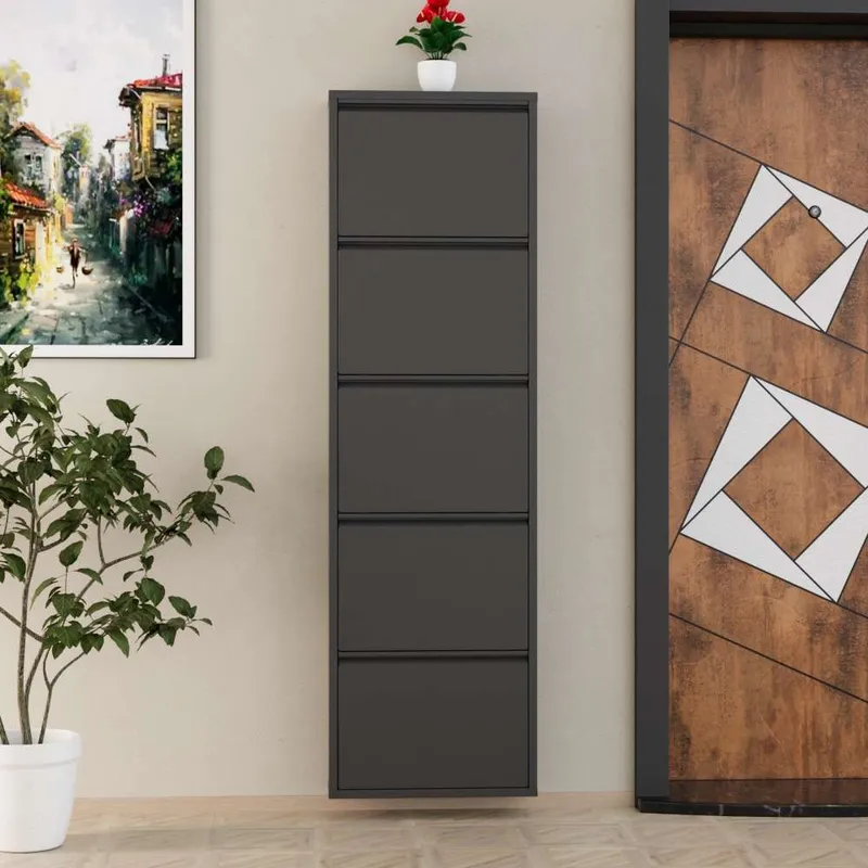 Rylanis skoskap 50x169 cm - Antrasitt - Oppbevaring - Skap - Oppbevaringsskap