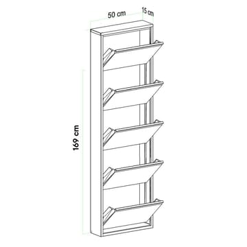 Rylanis skoskap 50x169 cm - Antrasitt - Oppbevaring - Skap - Oppbevaringsskap