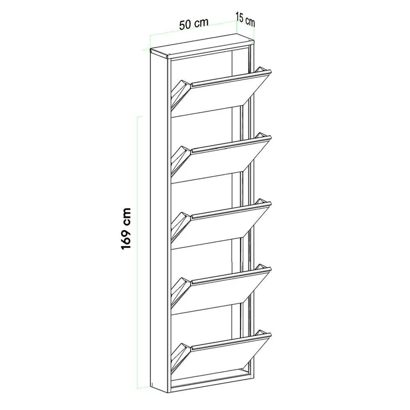 Rylanis skoskap 50x169 cm - Antrasitt - Oppbevaring - Skap - Oppbevaringsskap