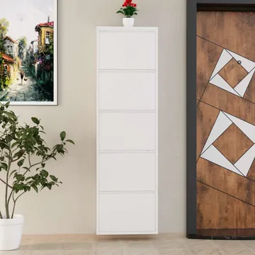 Rylanis skoskap 50x169 cm - Hvit - Oppbevaring - Skap - Oppbevaringsskap