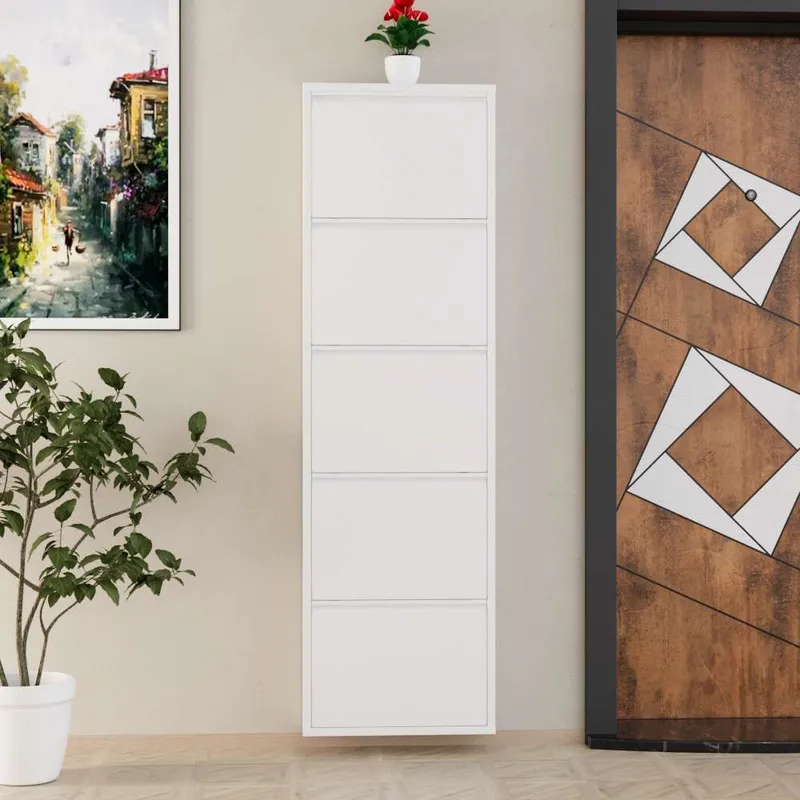 Rylanis skoskap 50x169 cm - Hvit - Oppbevaring - Skap - Oppbevaringsskap