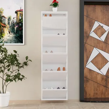 Rylanis skoskap 50x169 cm - Hvit - Oppbevaring - Skap - Oppbevaringsskap