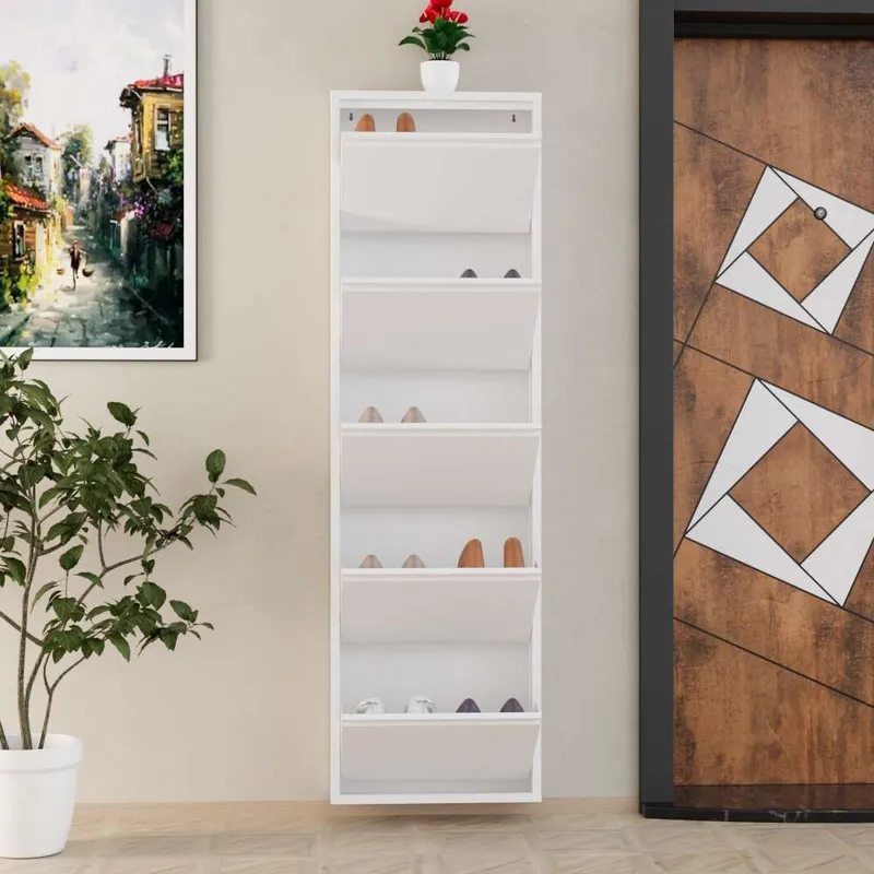 Rylanis skoskap 50x169 cm - Hvit - Oppbevaring - Skap - Oppbevaringsskap