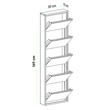 Rylanis skoskap 50x169 cm - Hvit - Oppbevaring - Skap - Oppbevaringsskap