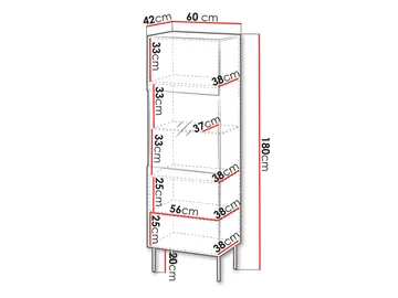 Rynlin Vitrineskap 180 cm - Oppbevaring - Skap - Vitrineskap