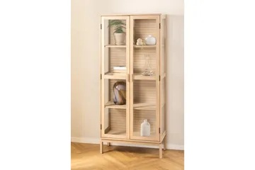 Sakie Vitrineskap 180 cm - Hvid - Oppbevaring - Skap - Vitrineskap