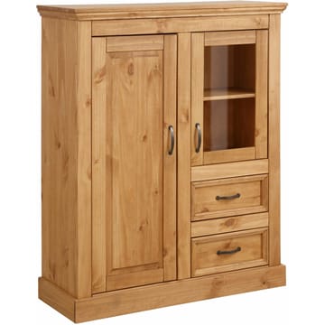 Selma Høyskap 100x120 cm - Beiset/vokset - Oppbevaring - Skap - Vitrineskap