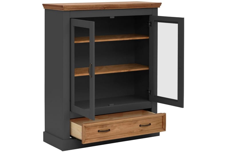 Selma Vitrineskap 100x120 cm - Grå - Oppbevaring - Skap - Vitrineskap