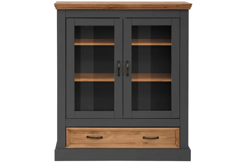 Selma Vitrineskap 100x120 cm - Grå - Oppbevaring - Skap - Vitrineskap