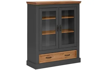 Selma Vitrineskap 100x120 cm - Grå - Oppbevaring - Skap - Vitrineskap