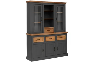 Selma Vitrineskap 145x192 cm - Grå - Oppbevaring - Skap - Vitrineskap