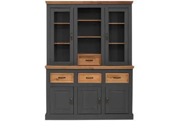 Selma Vitrineskap 145x192 cm - Grå - Oppbevaring - Skap - Vitrineskap