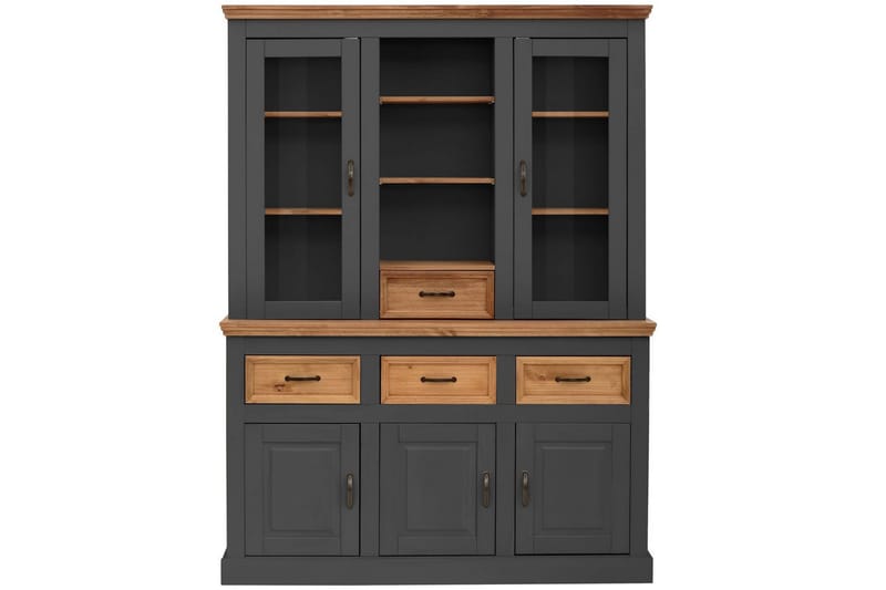 Selma Vitrineskap 145x192 cm - Grå - Oppbevaring - Skap - Vitrineskap