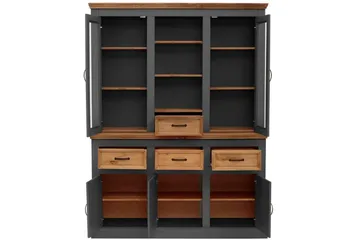 Selma Vitrineskap 145x192 cm - Grå - Oppbevaring - Skap - Vitrineskap