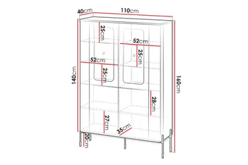 Sherie Vitrineskap 110x160 cm - Brun - Oppbevaring - Skap - Vitrineskap