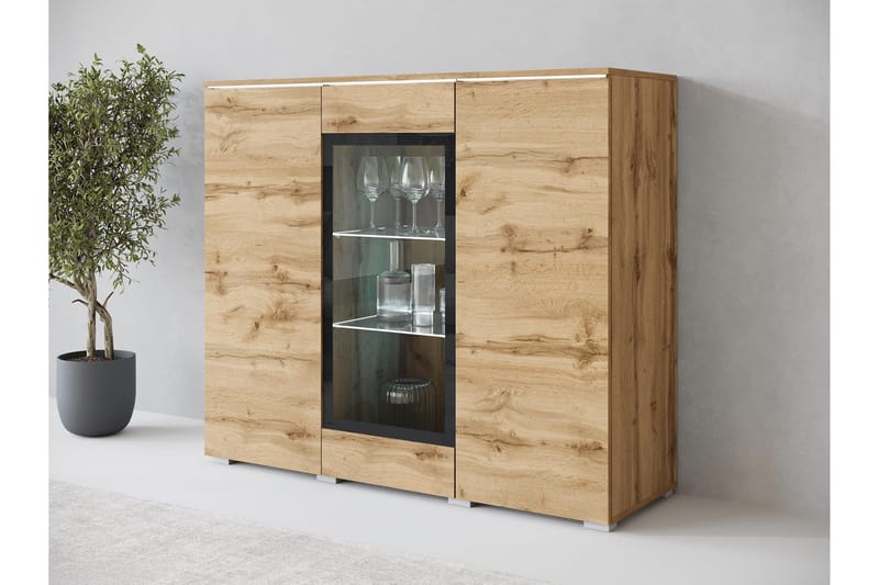 Sherie Vitrineskap 120 cm i Tre - Brun - Oppbevaring - Skap - Vitrineskap