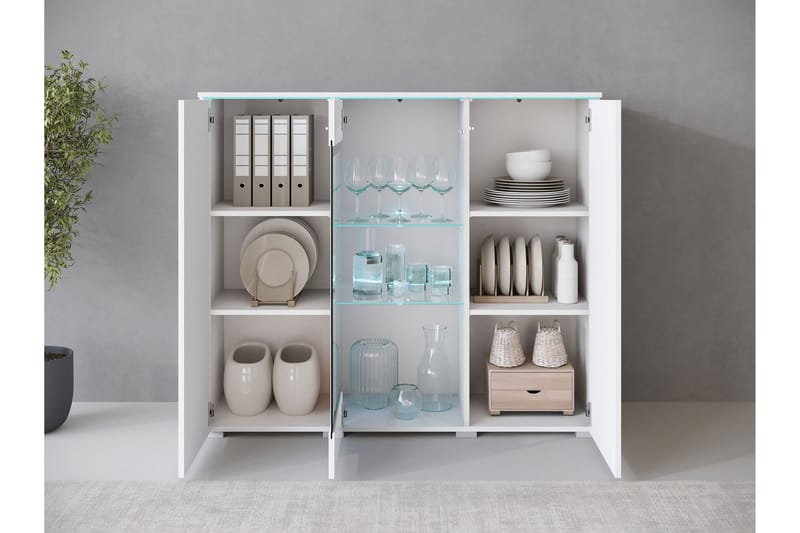 Sherie Vitrineskap 120 cm i Tre - Svart - Oppbevaring - Skap - Vitrineskap
