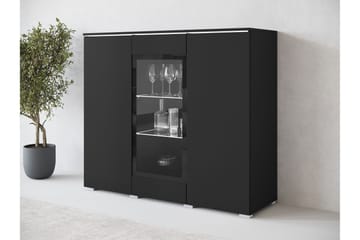 Sherie Vitrineskap 120 cm i Tre - Svart - Oppbevaring - Skap - Vitrineskap